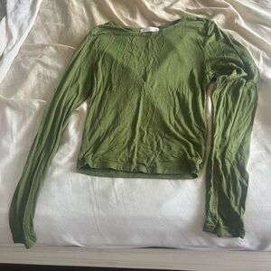 Active USA Forest Green Long Sleeve Blouse